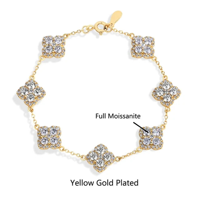 Bracelet MINTYBOX en argent sterling 925 avec moissanite et plaqué or 18 carats