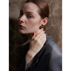 Yhpup Fashion أقراط مسمارية من الفولاذ المقاوم للصدأ على شكل أوراق شجر وزهور، لامعة مضادة للحساسية، مقاومة للماء، ذات ملمس جذاب، مجوهرات عالية الجودة