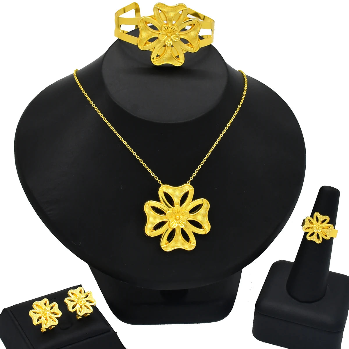 ANIID Nigeria Butterfly Cystal Jewelry Sets For Lady Wedding Ethiopian 24K Gold Color Necklace And Earing Jewellery Dubai Gift