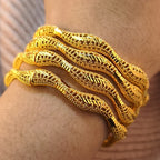 Dubai Charm 24k Gold Plated Bangles For Baby Child Arabic Bridal African Indian Bracelet Nigerian Wedding Hand Jewelry