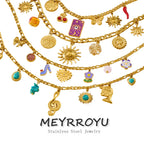 ChooseMe Collier pendentif turquoise en acier inoxydable