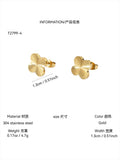 1 Piece Elegant Charm Light Luxury Stainless Steel Glossy Laser Pattern Four-Leaf Flower Necklace Bracelet Earrings Female