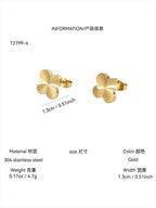 1 Piece Elegant Charm Light Luxury Stainless Steel Glossy Laser Pattern Four-Leaf Flower Necklace Bracelet Earrings Female