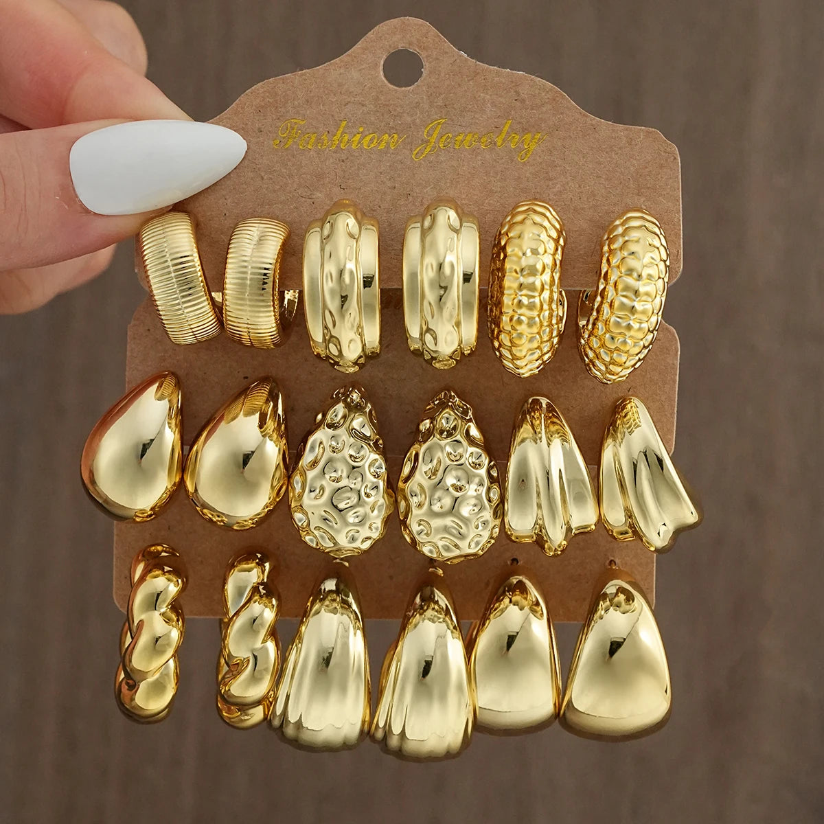 Vintage Punk Waterdrop Earring Set