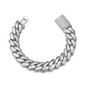 Hip Hop Rock Stainless Steel Rhombus Cuban Miami Link Chain Bracelets for Men Bling Iced Out Rapper Jewelry Gold Silver Color