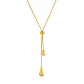 DOTIFI  Stainless Steel Pull Adjustable Water Drop Shape Tassel Charm Necklace Fashion Personality High-Grade Jewelry Gifts