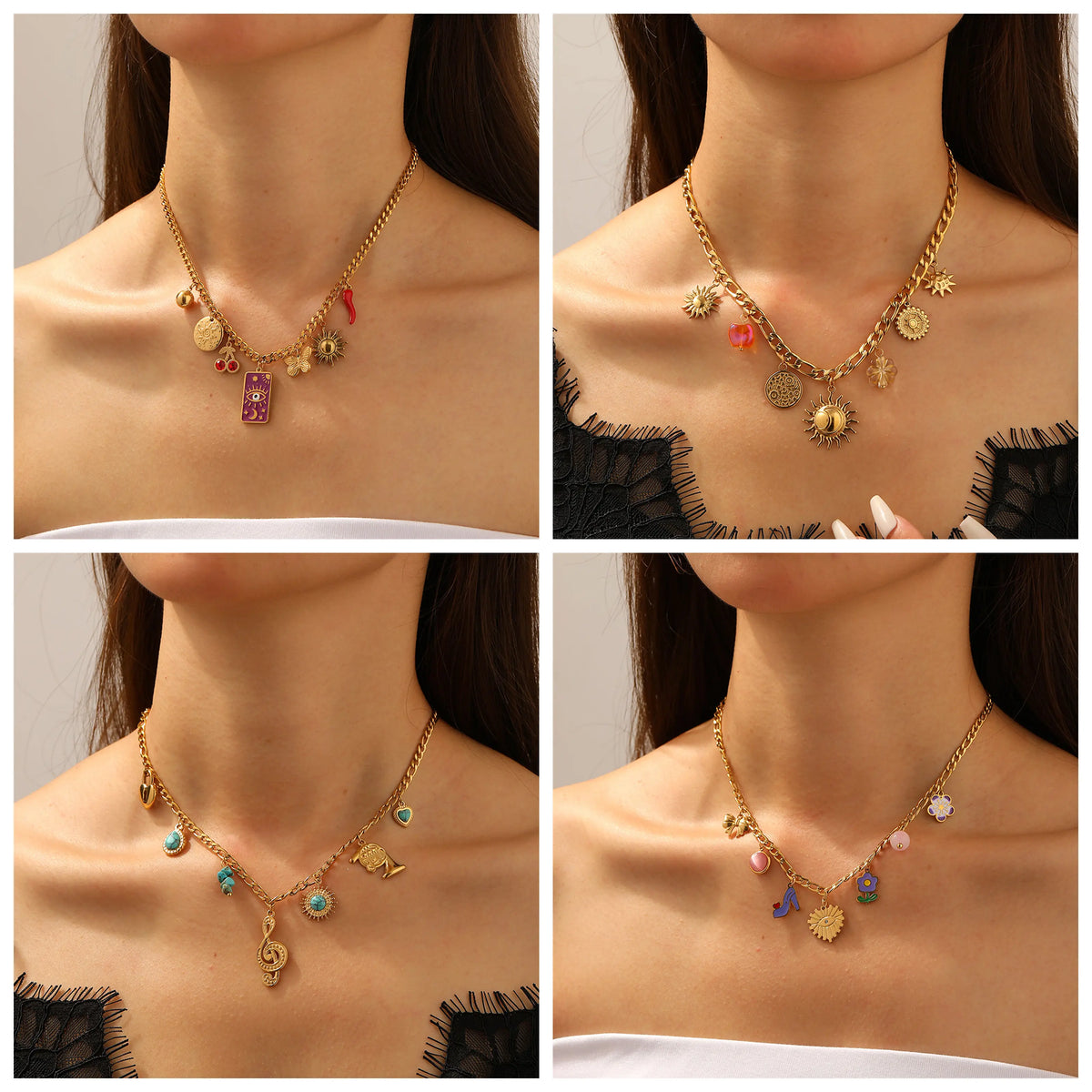 ChooseMe Stainless Steel Turquoise Pendant Necklace
