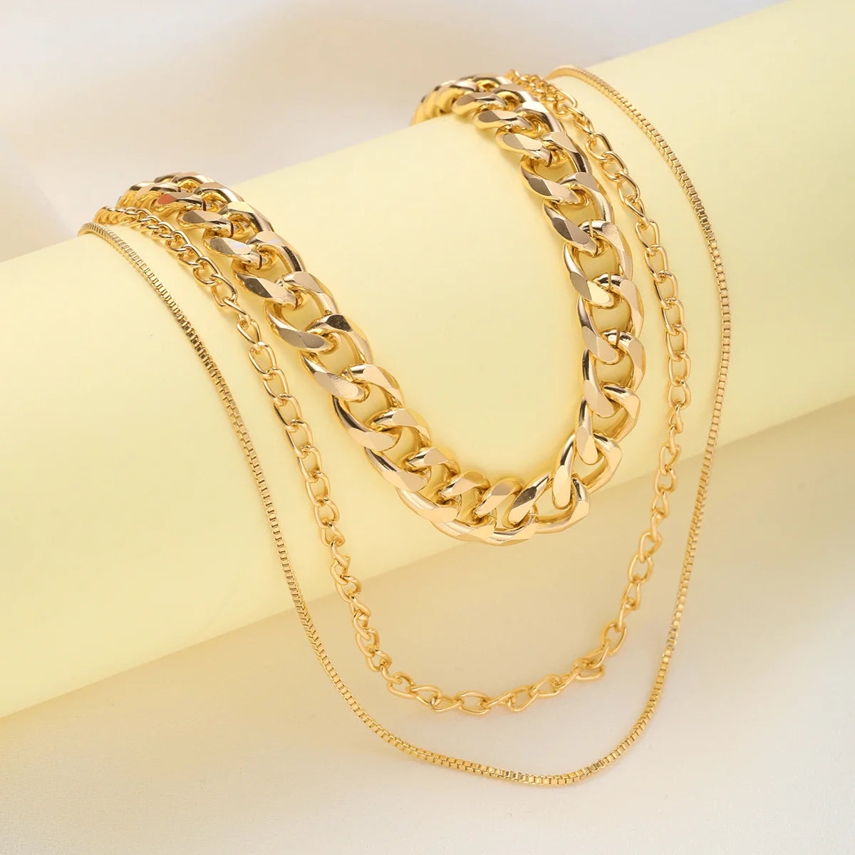 Punk Heavy Metal Multilayer Chunky Thick Cuban Chain Choker Necklace