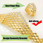 GZJPEI Parure de bijoux en zircon blanc brillant pour femme Italie Nigeria Bijoux de mariage Plaqué or 18 carats Cadeau Fête des Mères En solde