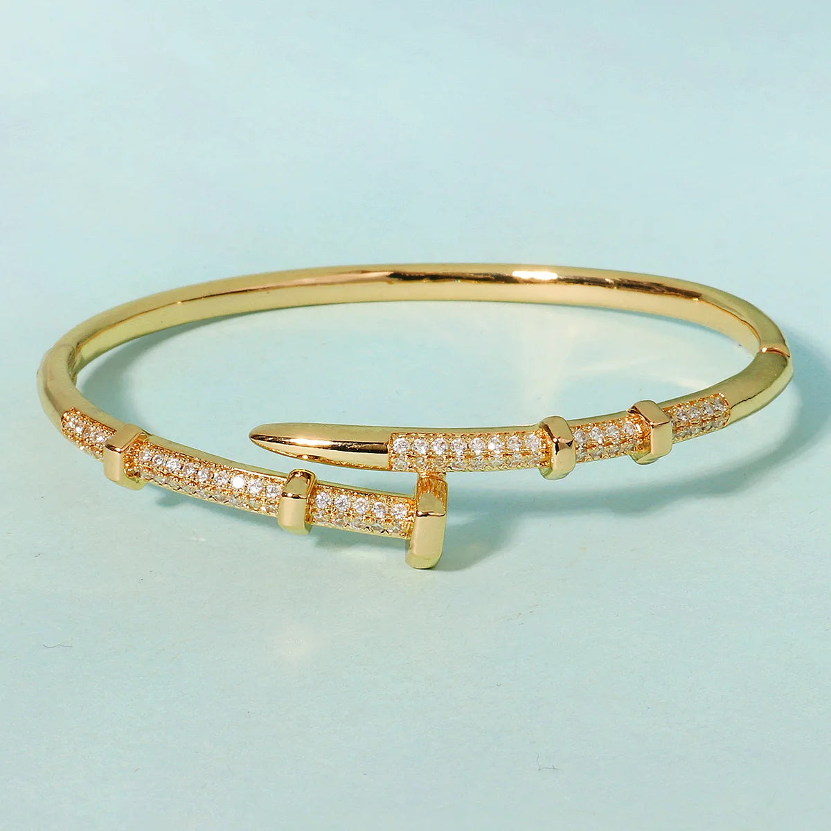 Efily Bridal Classic Stainless Steel Elegant Nail Bangle