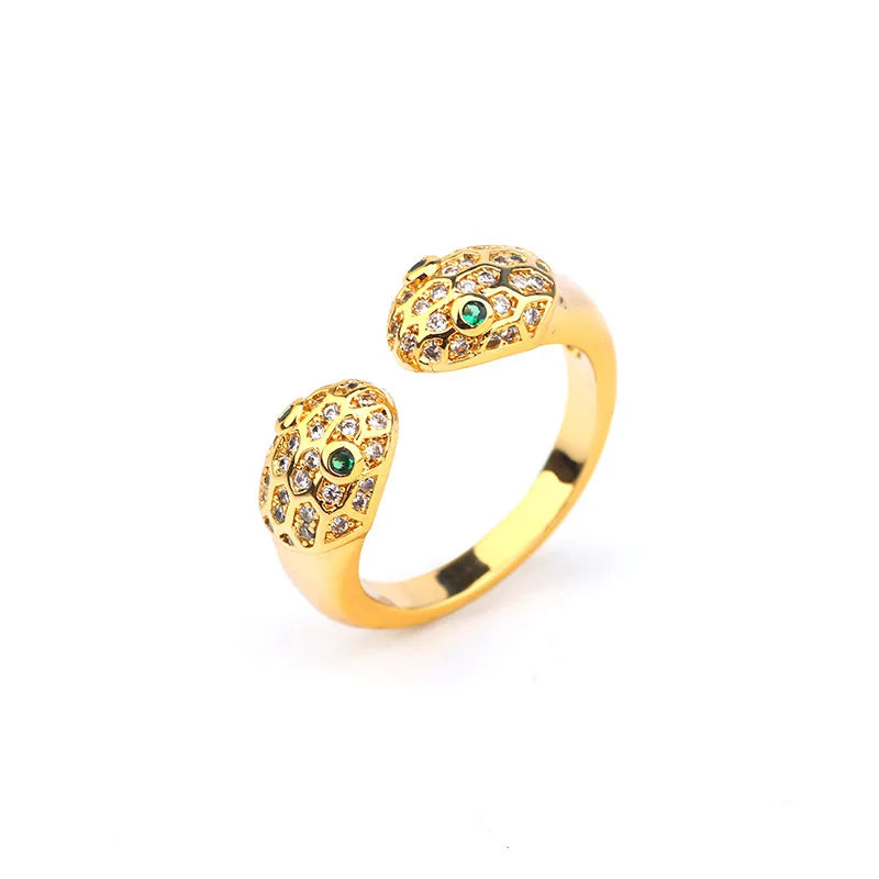 Luxurious Copper Zircon Bracelet Women Crystal Choker Statement Ring Lady Jewelry Jewelry Gift