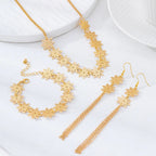 Snowflower Jewelry Set (Necklace, Earrings, Bracelet), Elegant Jewelry for Women, Fashion Accessory for Parties & Daily Wear
