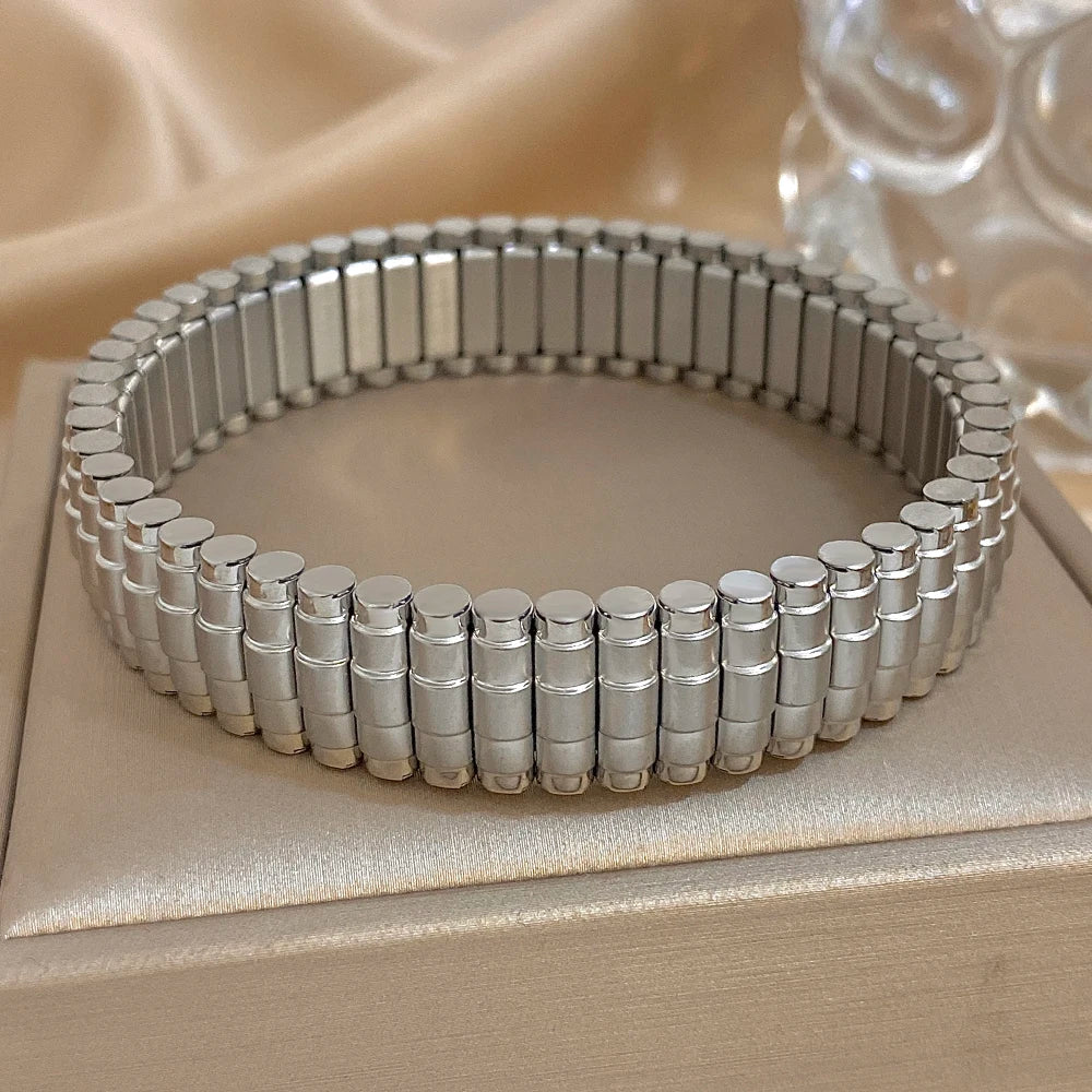 Greatera Five-layer 10mm Beaded Men's Bracelet Two Tone Classic Stainless Steel Band Series Watch Chain Bangle Jewelry For Women