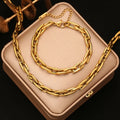EILIECK Ensemble Collier et Bracelet Chaîne Faits Main en Acier Inoxydable 316L de Haute Qualité, Cadeau pour Femme, Nouveaux Bijoux de Mode Étanche