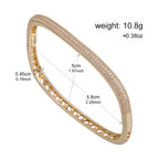ZAKOL Bijoux Luxe Brillant Micro Pavé Zircone Quadrilatère Bracelet Bague Ensemble Mode Toutes Saisons Joncs Bijoux de Fête pour Femmes