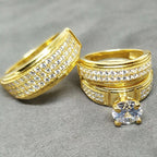 Huitan 2023 Trends Wedding Couple Rings for Women/Men Luxury Gold Color Marriage Engagement Lover Rings Modern Fashion Jewelry