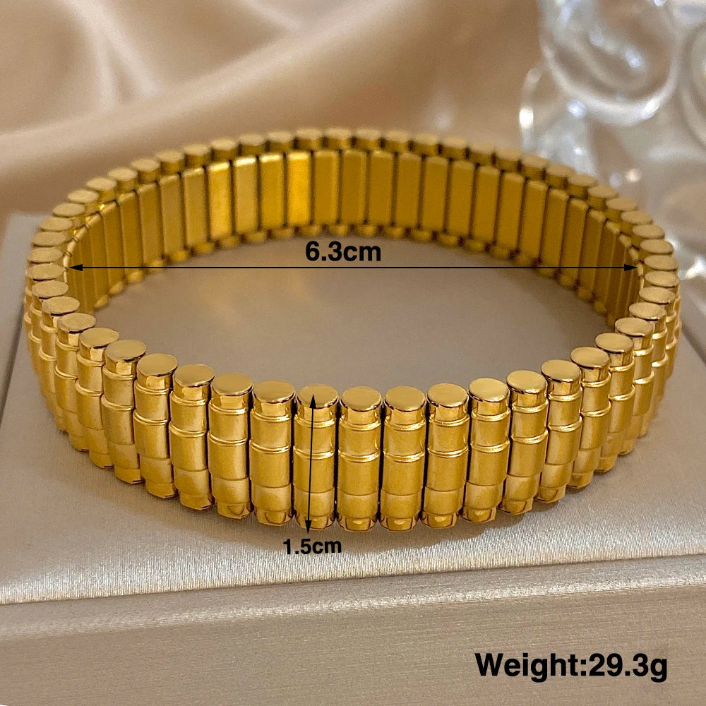 Greatera Five-layer 10mm Beaded Men's Bracelet Two Tone Classic Stainless Steel Band Series Watch Chain Bangle Jewelry For Women