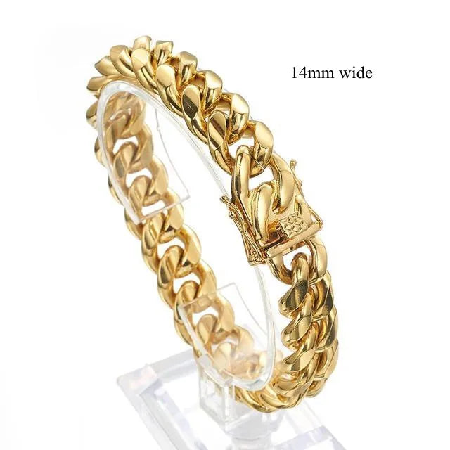 Stainless Steel Curb Cuban Link Chain Bracelet
