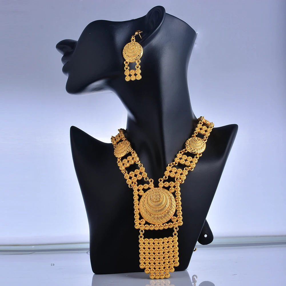ChooseMe Arabic & Indian Style Gold-Color Bridal Jewelry Set