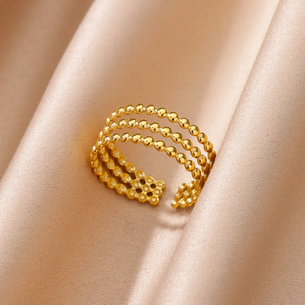 Stainless Steel Chunky Wide Geometric Open Ring