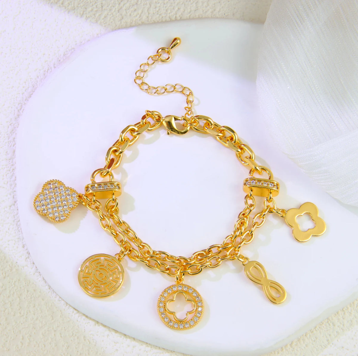 Fashion Arabic Dubai Gold-Color Charm Bracelet