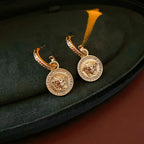 Boucles d'oreilles pendantes rondes Méduse en bijoux fantaisie, accessoire tendance pour femme pour les fêtes et le quotidien