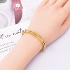 GANEMLY 316L Stainless Steel Thick Chain Necklace Bracelet Set For Women New Punk 18K Gold Plated Waterproof Jewelry Set Bijoux