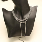 EILIECK 316L Stainless Steel Metal Long Layered Chain Necklace For Women Fashion Collar Neck Chain Waterproof Jewelry Lady Gift