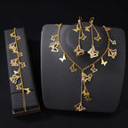 Parure de collier de luxe plaqué or de Dubaï, couleur or 21 carats, pendentifs italiens à pampilles, colliers ras du cou, bijoux de mariage pour femmes musulmanes saoudiennes