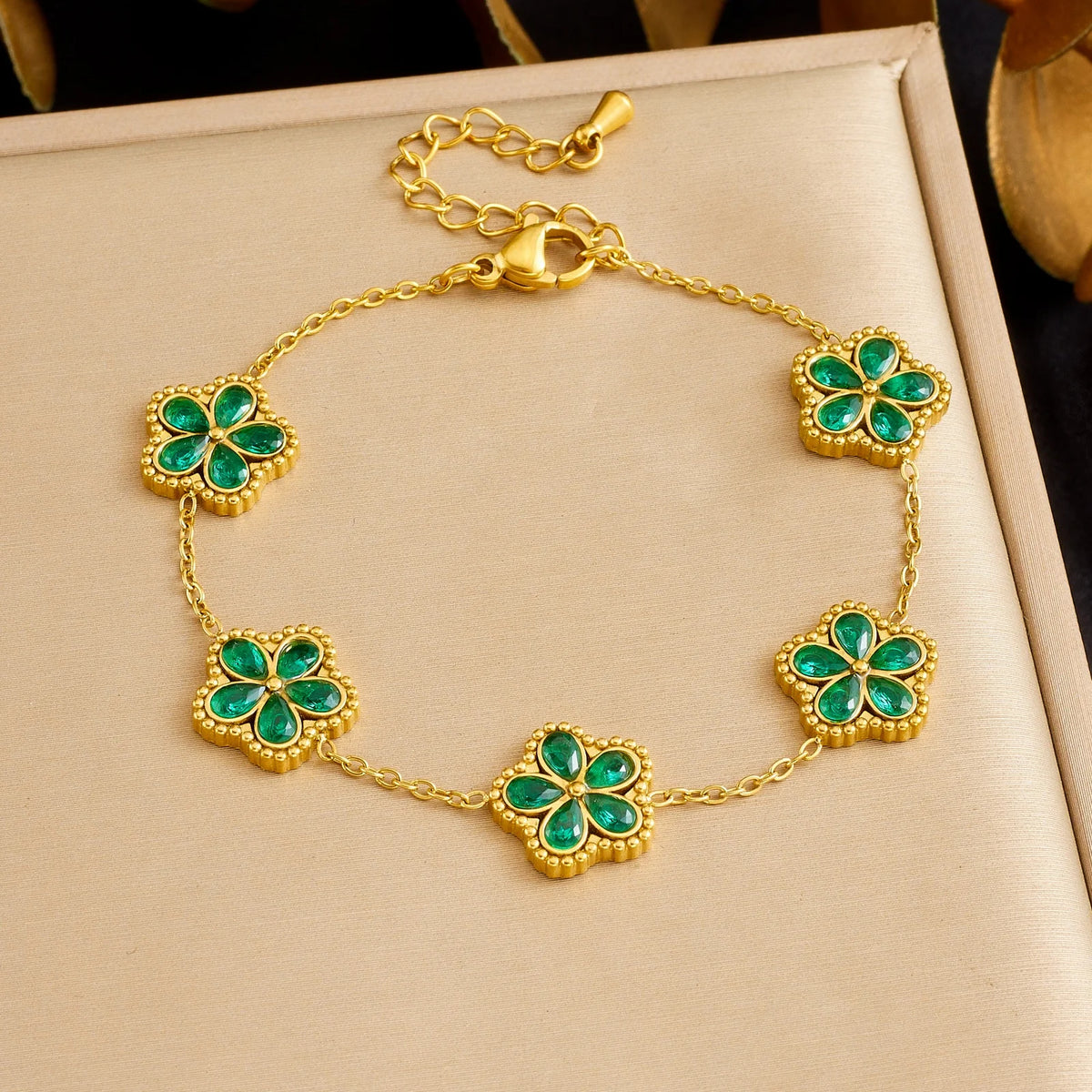 DIEYURO 316L Stainless White WaterDrop Crystal Inlay Flowers Necklace Bracelet Earrings Set Lady Classic Elegant Jewelry Sets