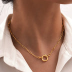 One Piece Choker Neck Spring Buckle Necklaces for Women Can Hang Multiple Pendants Trendy Women's Stainless Steel Jewelry Gifts