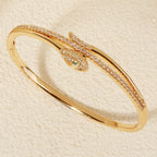 Trendy Stainless Steel Golden Snake Owl Zirconia Bracelet For Women Classic Animals Bangles Jewelry Accessories Summer As Gifts