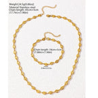 Stainless Steel Jewelry Set Necklaces Bracelet with Cute Pig Nose Hollow Carving High-end textured jewelry set For Women Jewelry