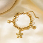 EILIECK 316L Acier inoxydable Couleur or Étoile de mer Lune Étoile Breloque Bracelet Pour Femme Nouvelle Chaîne de poignet tendance Bijou Cadeau Fête