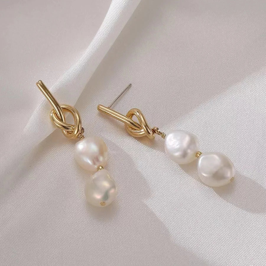 French-Style Minimalist Small Round Imitation Pearl Hoop Earrings