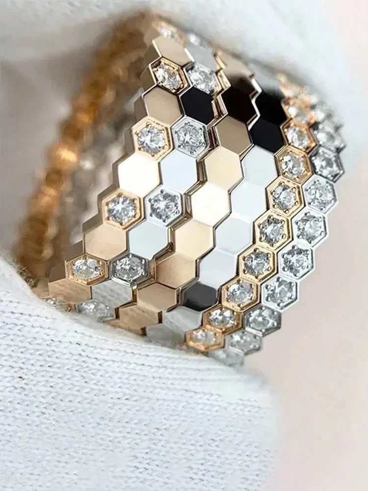Sterling Silver Vintage Geometric Zircon Ring