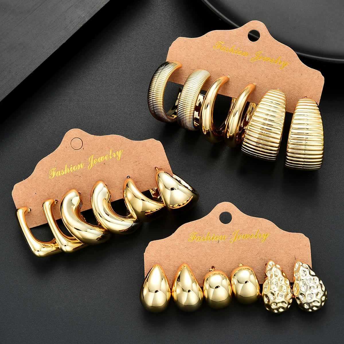 Vintage Punk Waterdrop Earring Set