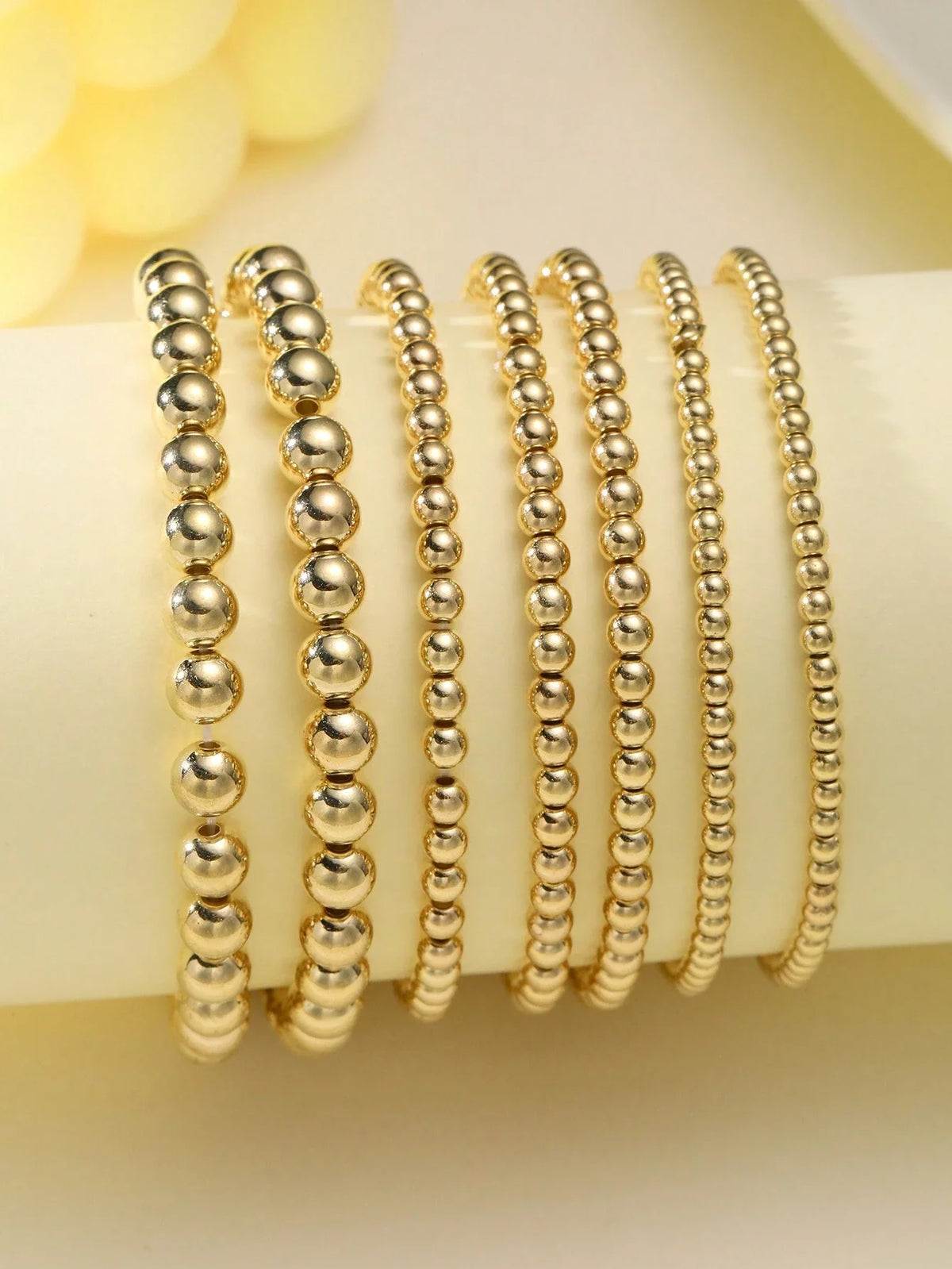 Vintage Minimalist Handmade Beaded Bracelet Set, 7 Pcs/Set