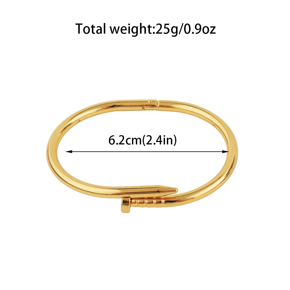 Bracelet rétro plaqué or simple hip-hop punk personnalisé en acier inoxydable haute qualité pour homme