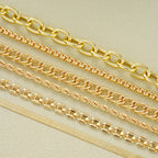 Simple Chunky Twisted Cuban Chain Metal Bracelet Set, 6 Pcs/Set