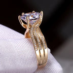 Gorgeous Solitaire Zirconia Bridal Wedding Rings Gold Color Engagement Party Brilliant Women Jewelry Anillos De Mujer Кольцо