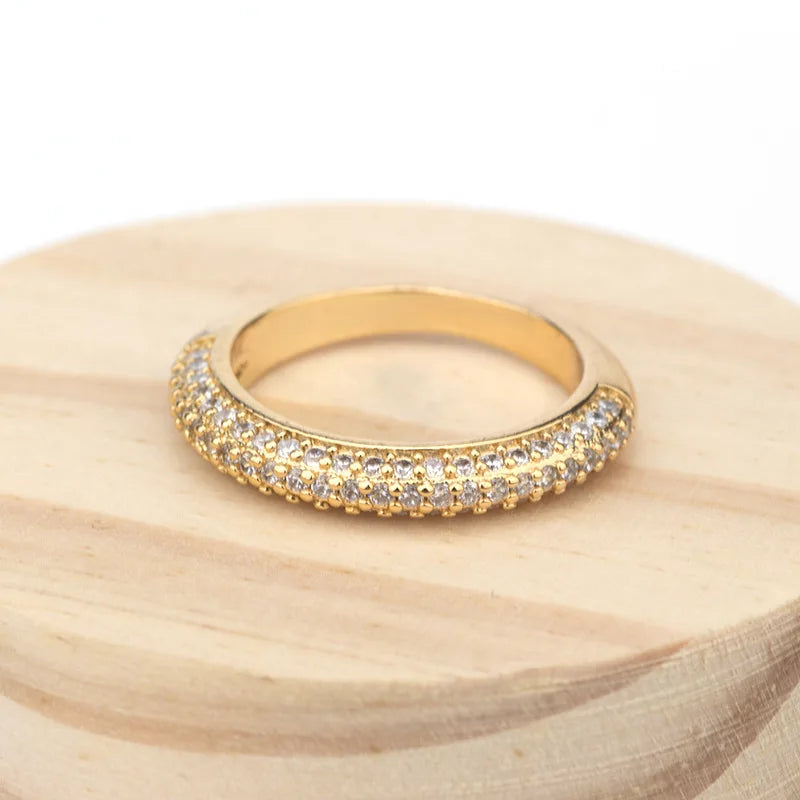 Luxurious Copper Zircon Bangles Set Women Crystal Pendant Bracelets Statement Ring Lady Fashion Jewelry