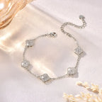 Clover VVS1 Lab-Diamond Four-Leaf Chain Bracelet with GRA Certificate