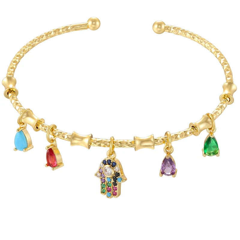 ChooseMe Gold-Color Romantic Round Charm Bracelet VL338