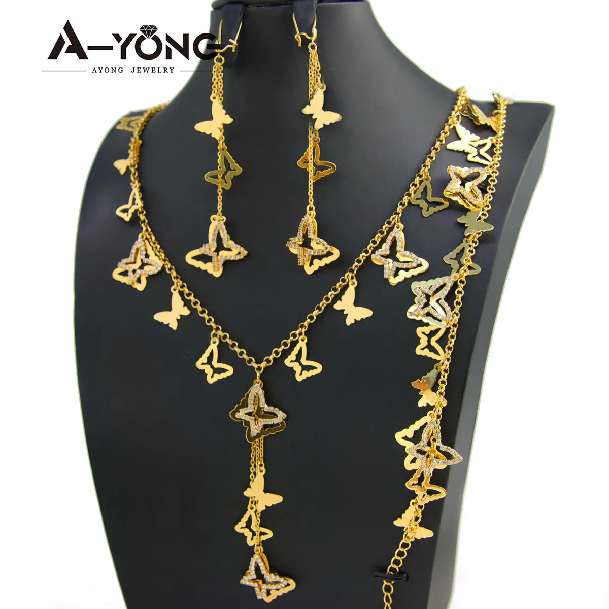 Luxury Dubai Gold Plated Necklace Set 21k Gold Color Italian Fashion Tassel Chokers Saudi Muslim Women Wedding Jewelry