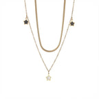 DIEYURO 316L Stainless Steel Multilayer Chain Star Charm Necklace Bracelet For Women New Trend Jewelry Set Girls Party Gifts