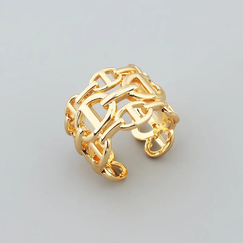 Luxurious Copper Ring Women Crystal Choker Statement Ring Lady Fashion Jewelry  wedding  jewelry for women