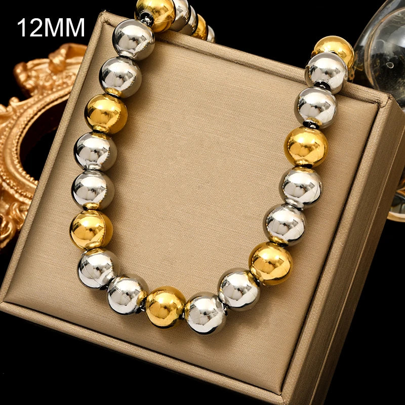 EILIECK 316L Stainless Steel Waterproof Oval Necklace For Women 18K Gold PVD Plated Coarse Collar Neck Chain Jewelry Lady Gift