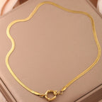 One Piece Choker Neck Spring Buckle Necklaces for Women Can Hang Multiple Pendants Trendy Women's Stainless Steel Jewelry Gifts