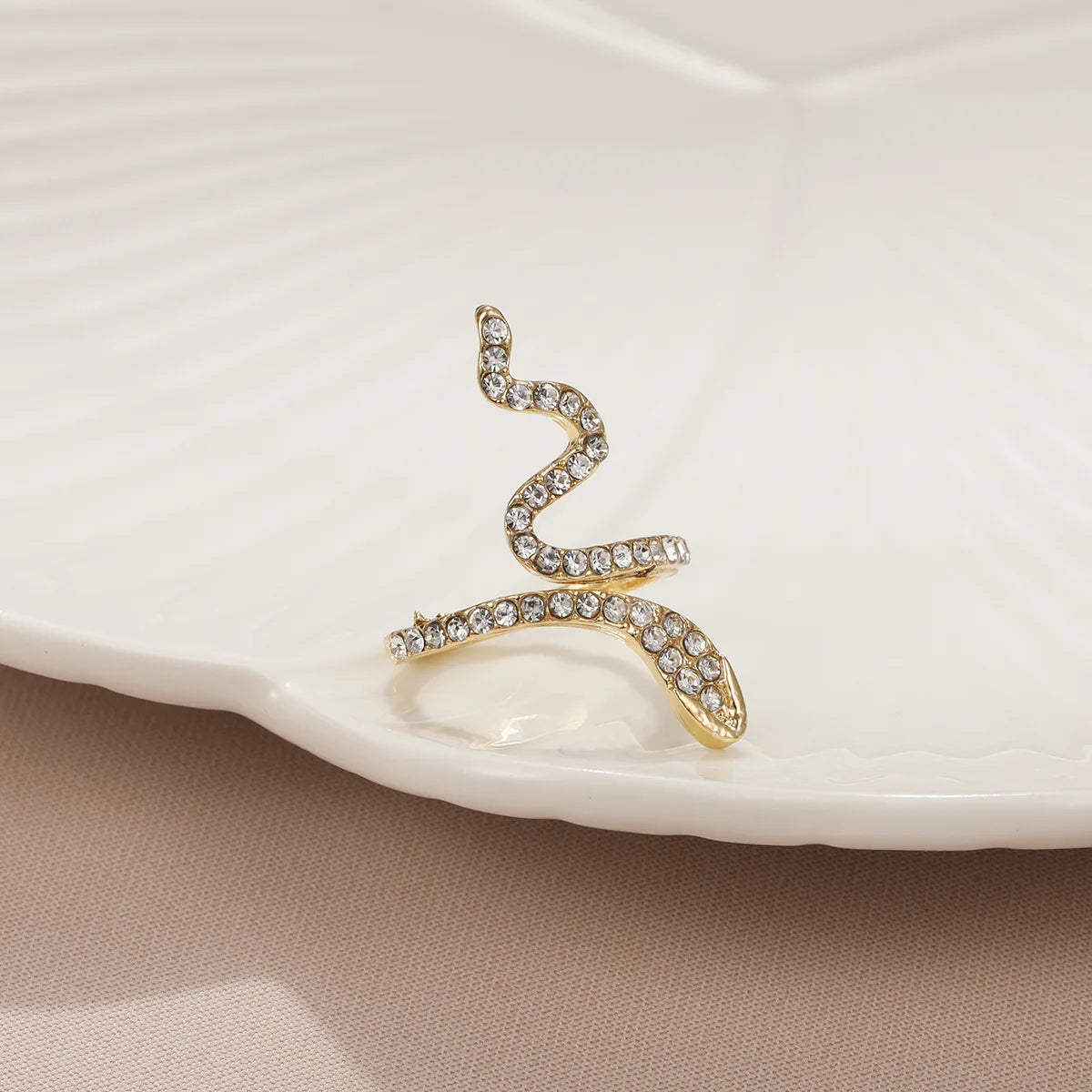 Y2K Trendy Gold Vintage Design Adjustable Open Snake Ring